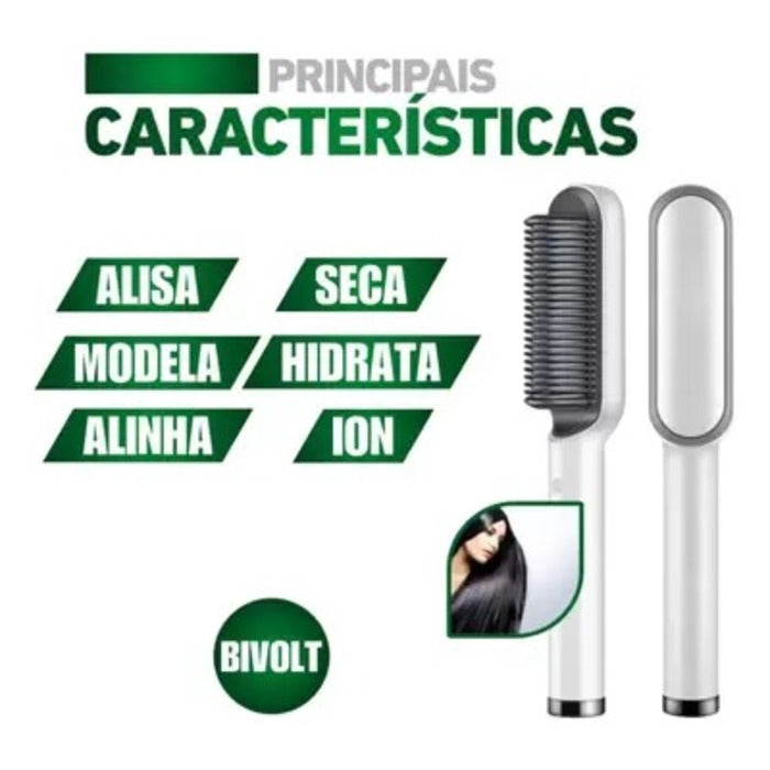 ESCOVA ALISADORA PENTE 5 EM 1 ALISA ESCOVA MODELA SECA ANTIFRIZZ PROFISSIONAL (4