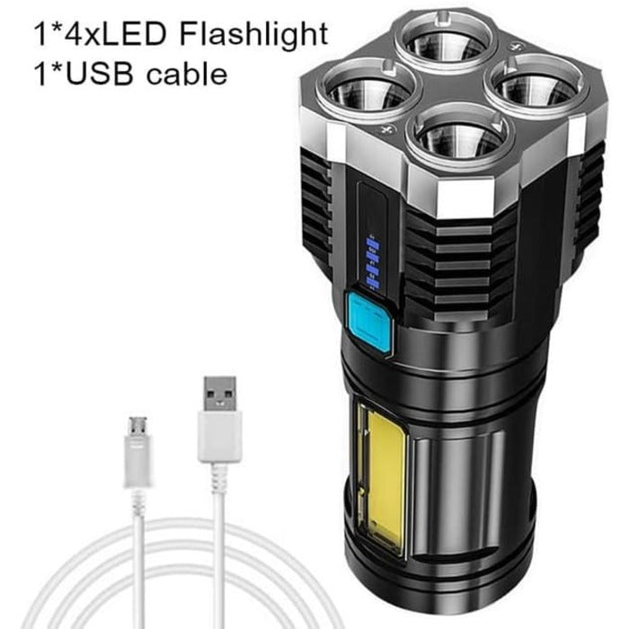 LANTERNA LED ALTA POTENCIA ALTO BRILHO 4 LEDS CAMPING TRILHA RECARREGAVEL L19 (8