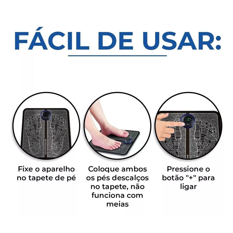 MASSAGEADOR TAPETE PARA PÉS PERNAS RELAXANTE RECARREGÁVEL (4107)