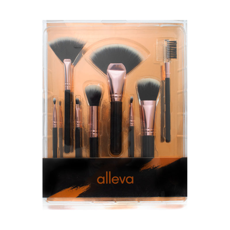 Kit Com 8 Pincéis Para Maquiagem Alleva (AL037-007-2)