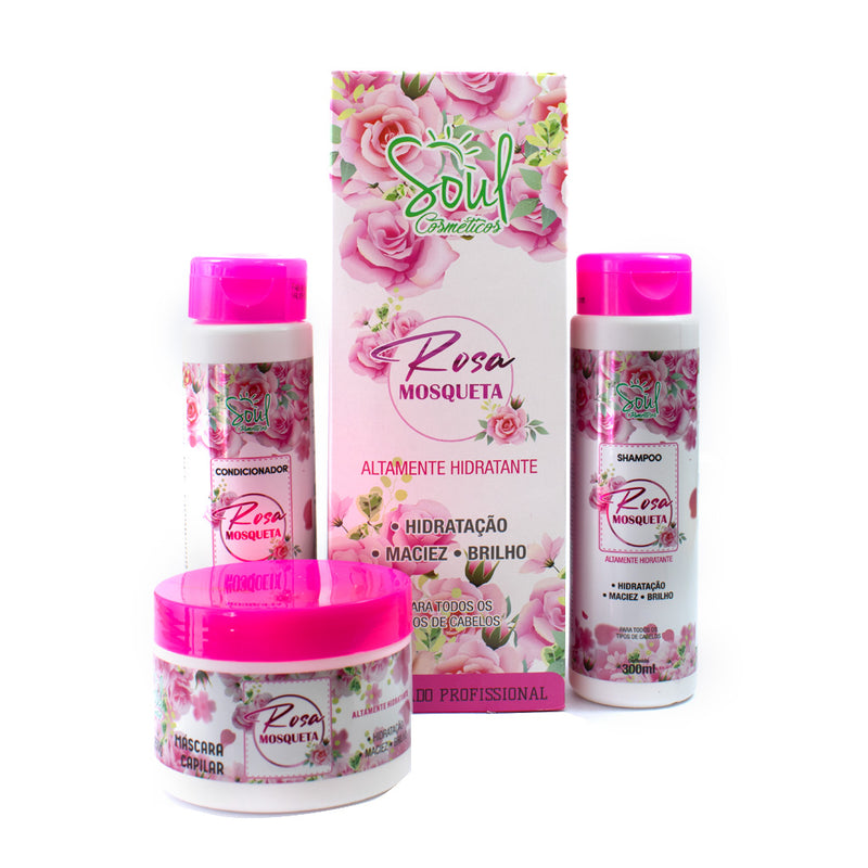 Kit Capilar Rosa Mosqueta com 3un Soul Cosméticos (SC- 013329)