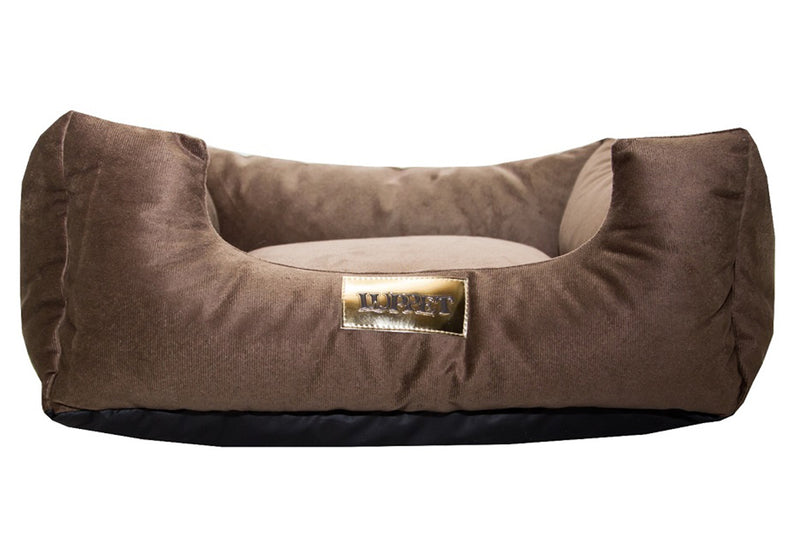 Cama Quadrada para Cachorro ou Gatos Super Luxo Luppet Marrom Tamanho:M (LP88016