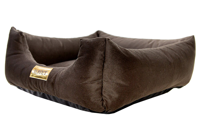 Cama Quadrada para Cachorro ou Gatos Super Luxo Luppet Marrom Tamanho:M (LP88016