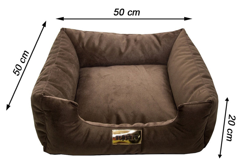 Cama Quadrada para Cachorro ou Gatos Super Luxo Luppet Marrom Tamanho:M (LP88016