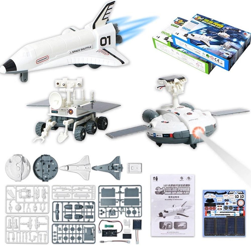 KIT ESTACAO SOLAR ROBOTICA ROBO DIDATICO 3 EM 1 BRINQUEDO COM PLACA DE ENERGIA A