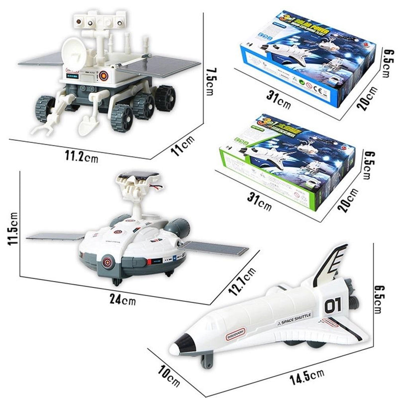 KIT ESTACAO SOLAR ROBOTICA ROBO DIDATICO 3 EM 1 BRINQUEDO COM PLACA DE ENERGIA A