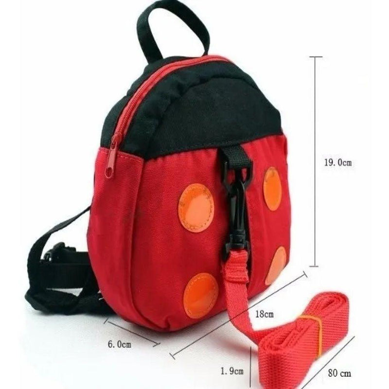 MOCHILA INFANTIL BEBE GUIA COLEIRA DE SEGURANÇA ALÇA MENINO MENINA JOANINHA (3