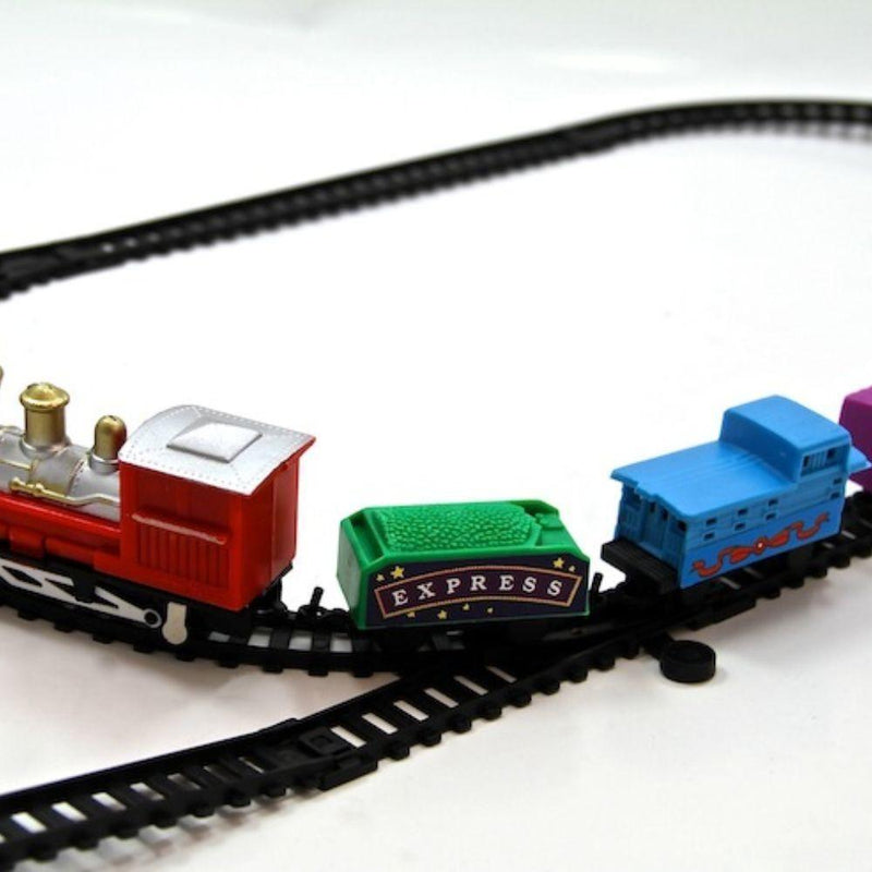 TRENZINHO CLÁSSICO LOCOMOTIVA TREM VAGOES MUDA DE PISTA TRILHO INFANTIL FERRORA