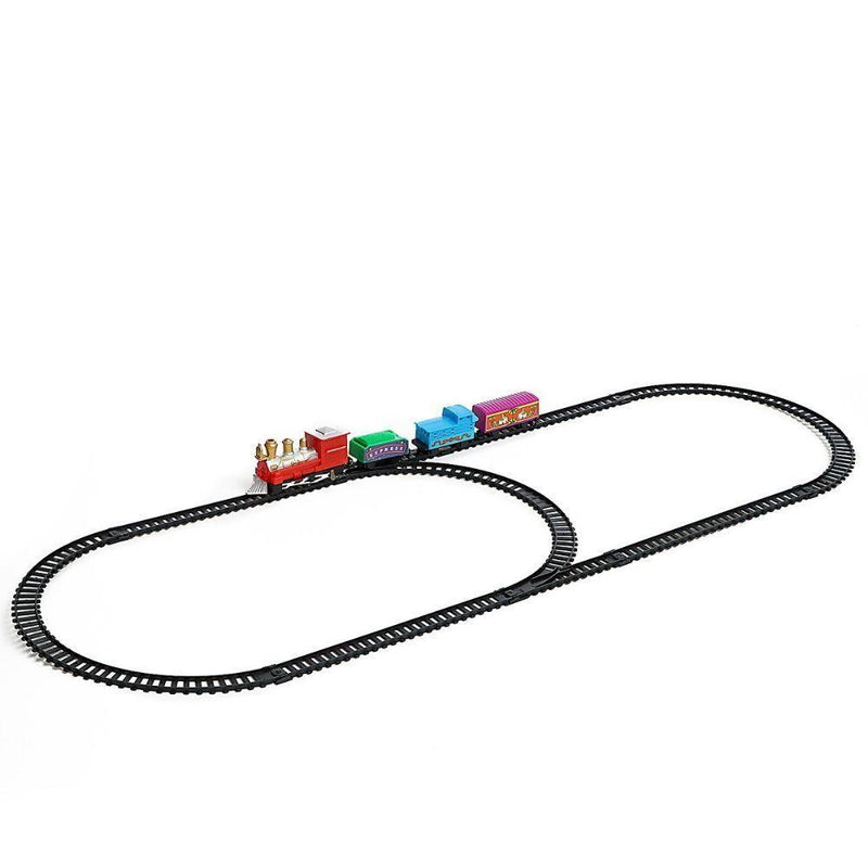 TRENZINHO CLÁSSICO LOCOMOTIVA TREM VAGOES MUDA DE PISTA TRILHO INFANTIL FERRORA