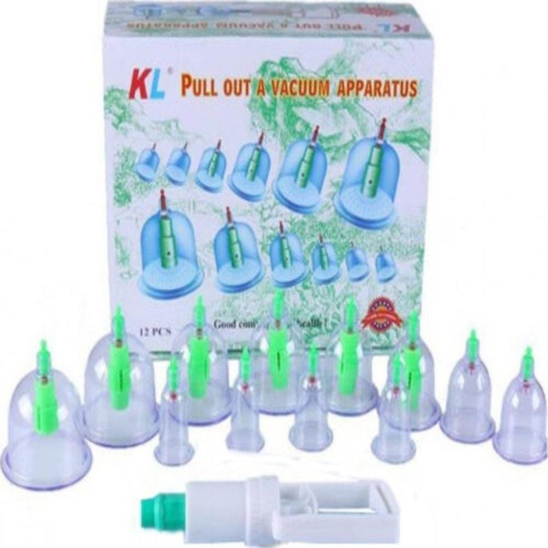 KIT VENTOSATERAPIA 12 VENTOSAS COPOS MASSOTERAPIA CHINES ACUMPUTURA TERAPIA SUCC